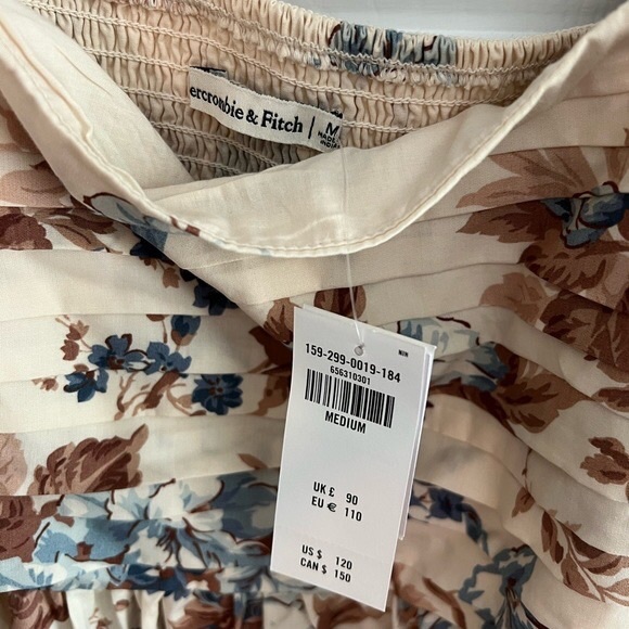 Abercrombie and Fitch Emerson Poplin Puff Sleeve Midi Dress Size M - Picture 3 of 6